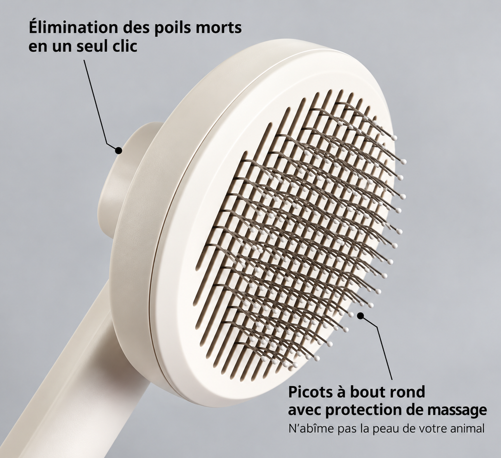 Peigne de Toilettage pour Animaux  Auto-Nettoyant