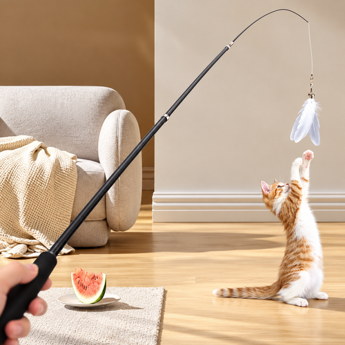 Félino Canne à Plumes Télescopique pour Chat