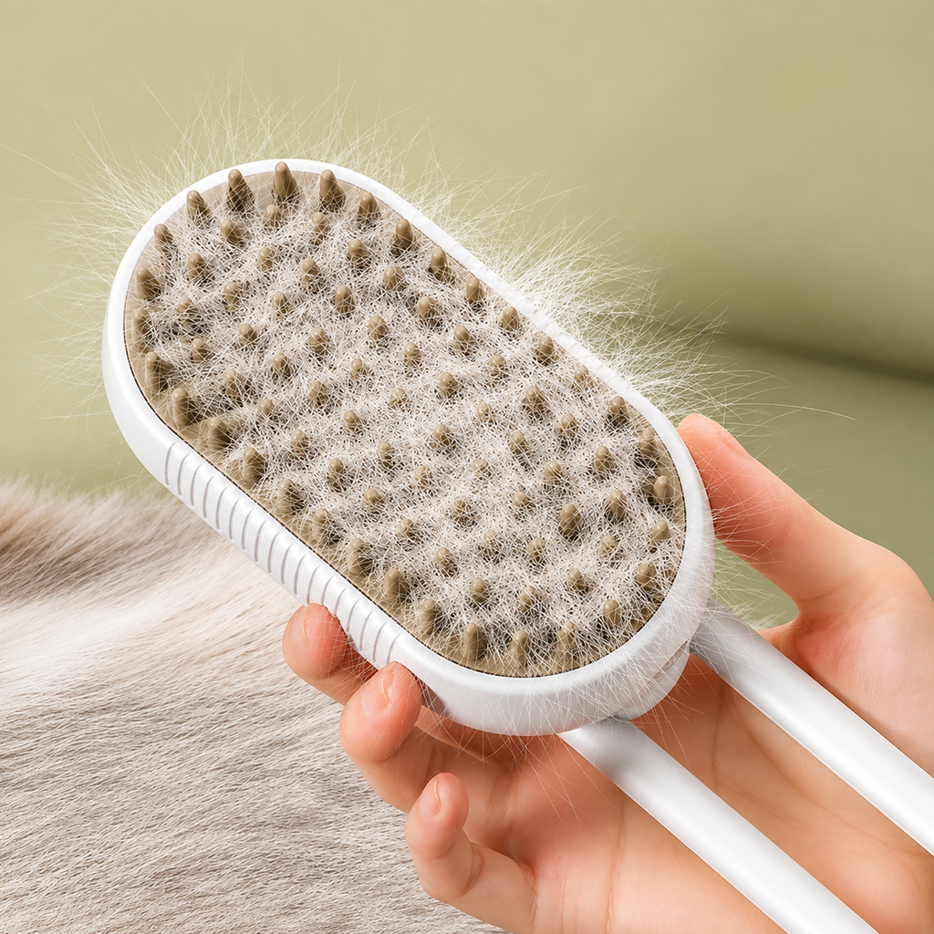 Brosse électrique vapeur pour chiens et chats 3 en 1